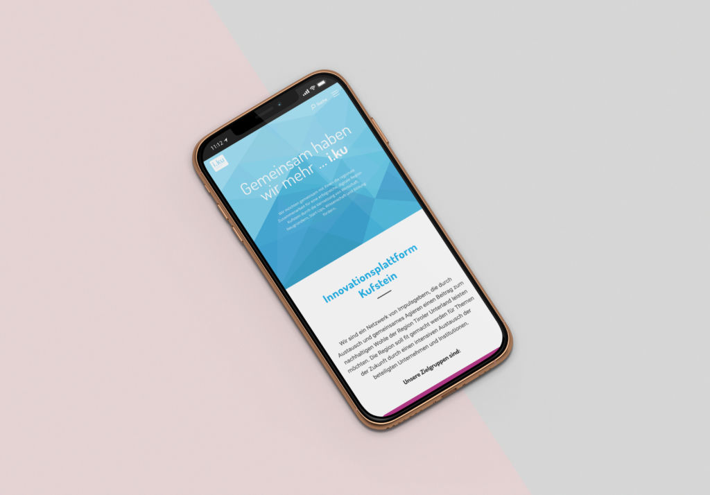 Mobile Ansicht Website i.ku