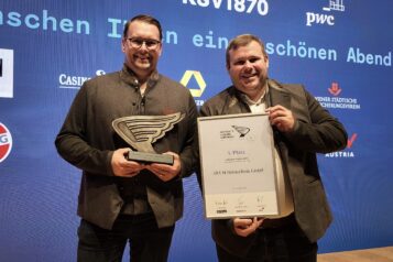 Ausgezeichnet als bester Kleinbetrieb: Geschäftsführer Martin Fischbacher (li.) und Vertriebsleiter Stefan Radinger. Fischbacher ist gemeinsam mit Peter Krimbacher Geschäftsführer der Ovum Heiztechnik GmbH.