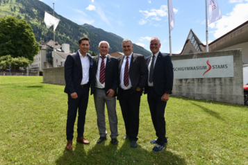 ÖSV Sportdirektor Mario Stecher, Direktor Arno Staudacher, designierter Direktor Harald Haim sowie Vorstand Herbert Hauser (v.l.n.r.) im Anschluss an das Pressegespräch